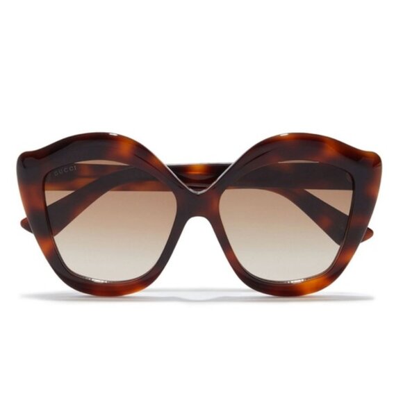 Designer Gucci Oversized Cat Eye Havana Sunglasses - New - Picture 4 of 11